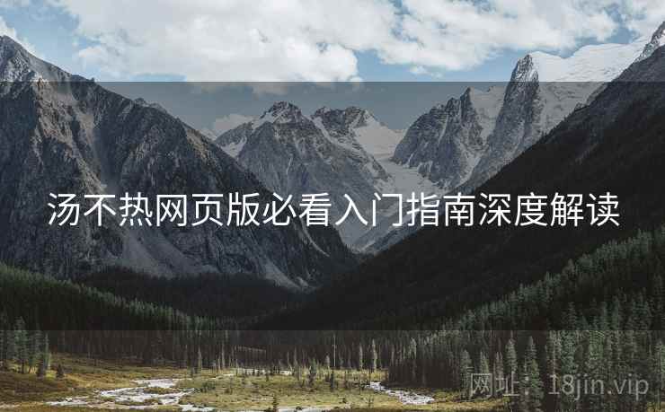 汤不热网页版必看入门指南深度解读