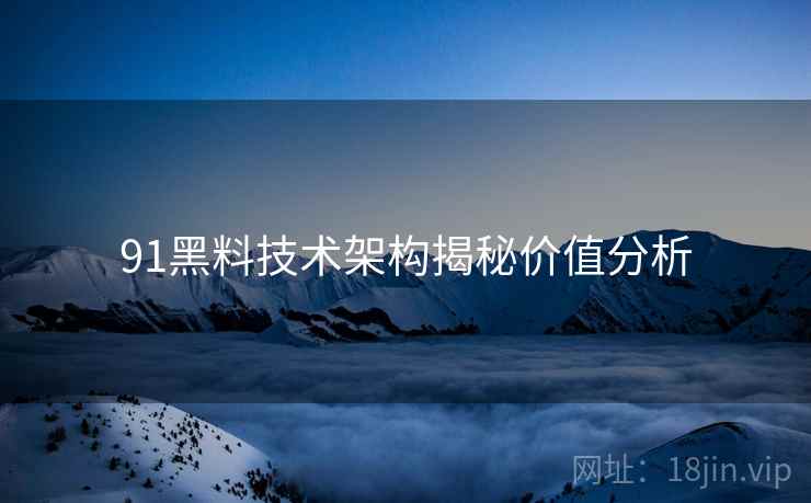 91黑料技术架构揭秘价值分析