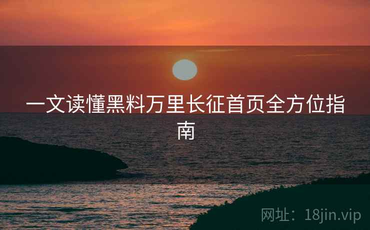 一文读懂黑料万里长征首页全方位指南