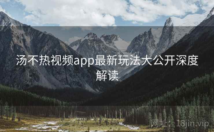 汤不热视频app最新玩法大公开深度解读